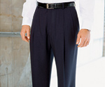 Worsted Wool Plain-front Trousers